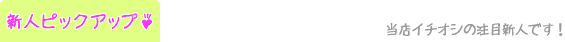 新人ピックアップ－当店イチオシの注目新人です！